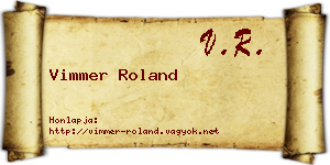 Vimmer Roland névjegykártya